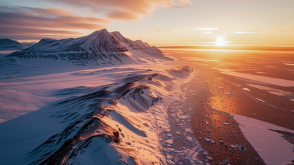North pole crepuscular landscape. 
