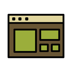 Application Browser Content Filled Outline Icon