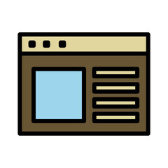 Fototapeta na wymiar Application Browser Content Filled Outline Icon