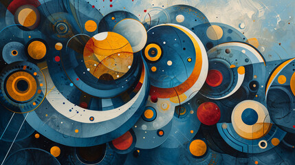 abstract background with circles, art vector very colorful