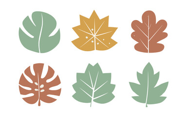 Abstract leaves vector clipart. Spring illustration.