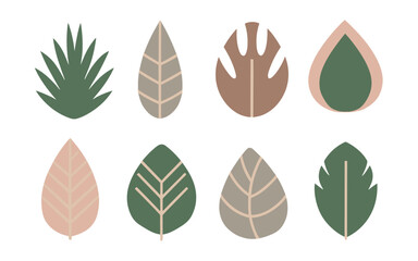 Abstract leaves vector clipart. Spring illustration.