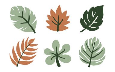 Abstract leaves vector clipart. Spring illustration.