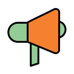 Bullhorn Interface Megaphone Filled Outline Icon