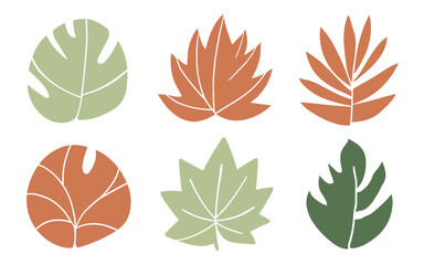 Abstract leaves vector clipart. Spring illustration.