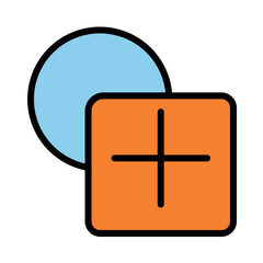 Obraz premium Add Button Essential Filled Outline Icon