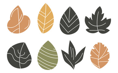 Abstract leaves vector clipart. Spring illustration.