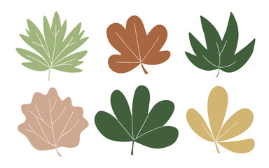 Abstract leaves vector clipart. Spring illustration.