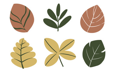 Abstract leaves vector clipart. Spring illustration.