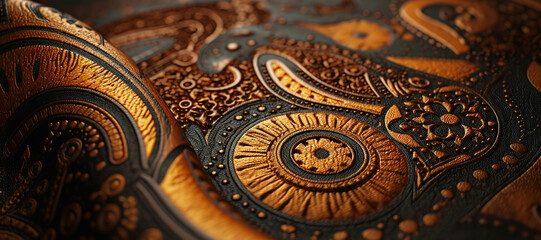 waves of gold motif ornaments background, pattern