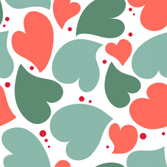 Vector Pattern.Hearts.Love Romantic Women's Stories.Holiday.Cover.Packaging.Wrapper.Paper.Seamless,Hand Drawn Pattern.Pastel Modern Colors.Mood.Spring.Summer.Autumn.Doodle.Country.Boho Style.