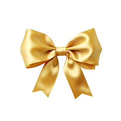 Naklejka premium Gold bow ribbon isolated on transparent background