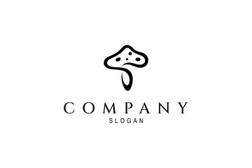 Mushroom logo in simple flat template design style