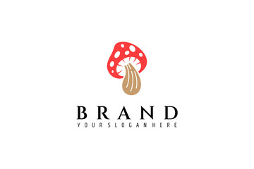 Mushroom logo in flat template design style