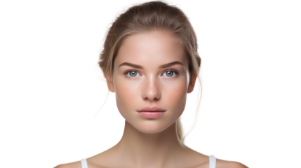 Beauty skincare woman face portrait. isolated on a white background. 