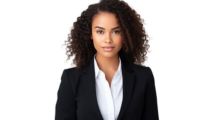 african american business woman CEO in a suit, isolated on white