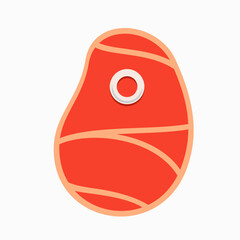 A Fresh red meat. Isolated Vector Illustration