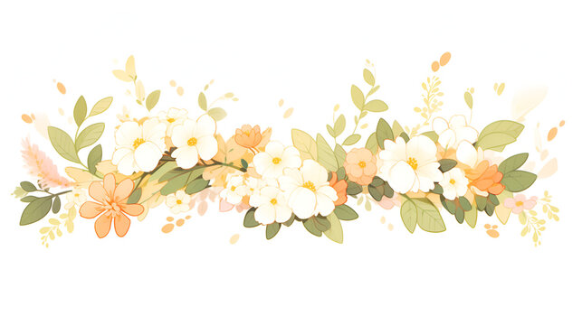 A cute little Beautiful flower clusters，white background