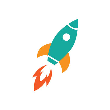 Rocket icon symbol vector on white background