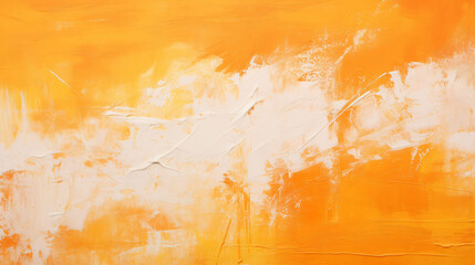 Orange abstract acrylic background with brush