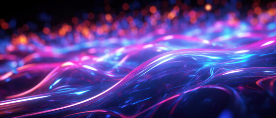 Fototapeta premium Dive into the world of morphism with this fluorescent abstract wave.