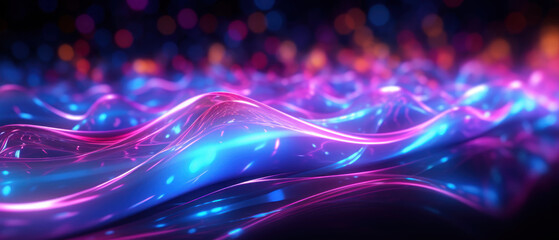 Dive into the world of morphism with this fluorescent abstract wave.