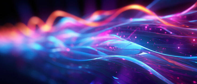 Experience the vibrant world of morphism with this fluorescent abstract wave.