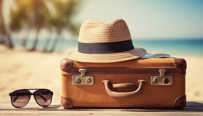 suitcase on the beach