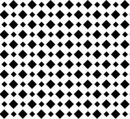Vector seamless geometric texture in the form of small and large black squares on a white background