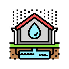 rainwater harvesting green building color icon vector. rainwater harvesting green building sign. isolated symbol illustration
