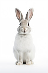 Obraz premium Adorable grey rabbit isolated on a white background