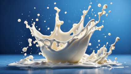 Obraz na płótnie Canvas Fresh milk splashed in a glass ai image 