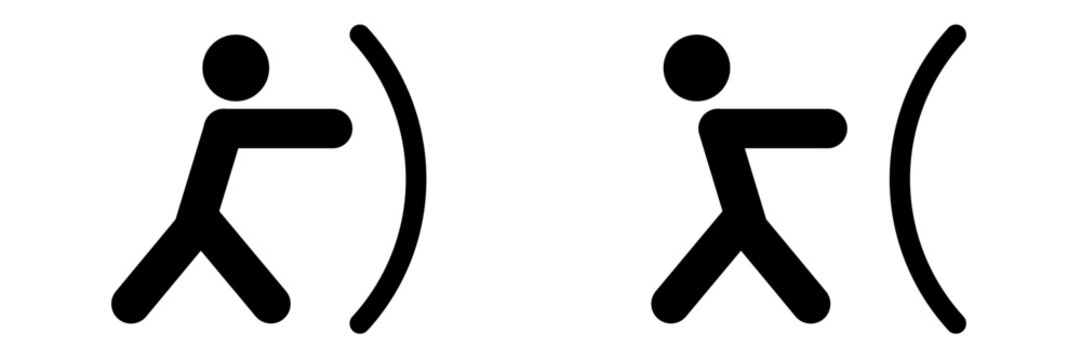 Door push or pull to open icon. Pull icon and push icon