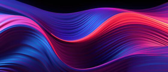 A vibrant abstract composition featuring irregular waves of bright blue and purple hues.