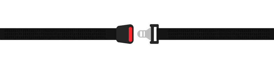 Safety seat belt. Safety car road belt vector