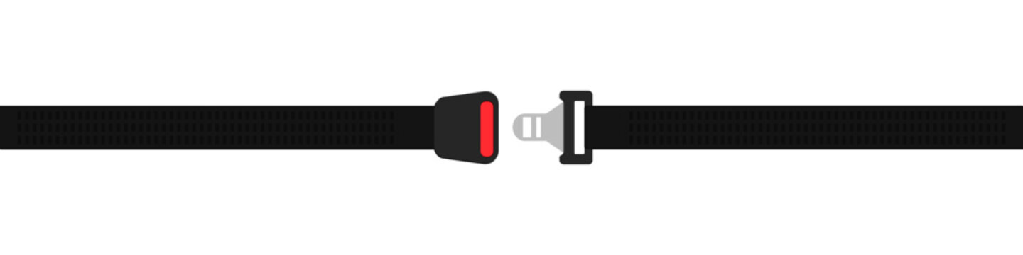 Safety seat belt. Safety car road belt vector