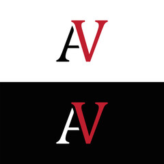 AV logo. AV set , A V  design. White AV letter. AV, A V  letter logo design. Initial letter AV letter logo set, linked circle uppercase monogram logo. A V  letter logo vector design.	
