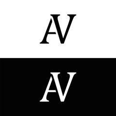 AV logo. AV set , A V  design. White AV letter. AV, A V  letter logo design. Initial letter AV letter logo set, linked circle uppercase monogram logo. A V  letter logo vector design.	
 - obrazy, fototapety, plakaty