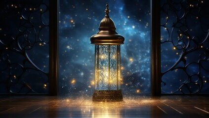 Ramadan Kareem background with Arabic lantern