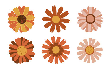Abstract flowers vector clipart. Spring illustration.