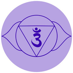 Ajna Chakra circle filled - brow or third eye chakra, is the sixth chakra