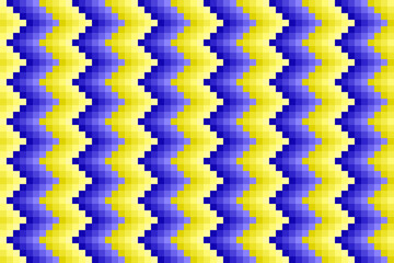 Pixelated blue and yellow zig zag stripes pattern