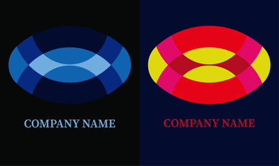 Obraz premium oval logo, multicolor logo, company name, business logo