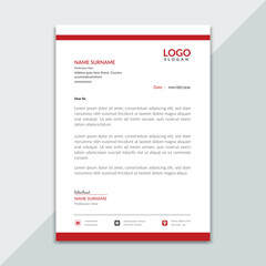 Professional business letterhead template design with red color
