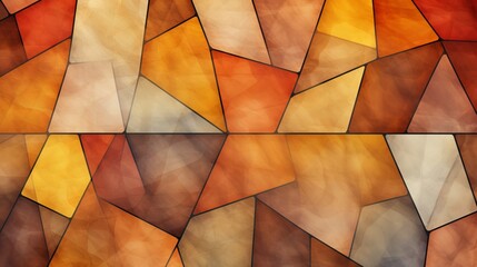 Vibrant Autumn Geometric Background with Intricate Shapes and Rich Orange, Yellow, and Brown Tones