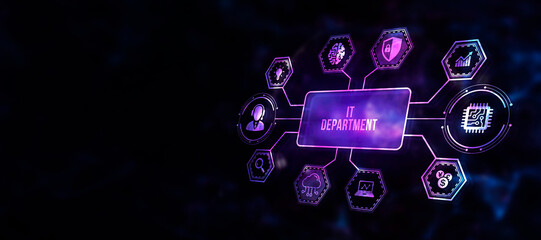 Fototapeta premium Internet, business, Technology and network concept. IT consultant presenting tag cloud about information technology. 3d illustration