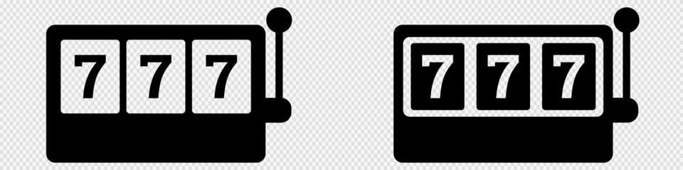 Slot machine icon. 777 casino gambling icon vector