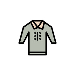 Clothing Coat Fabric Filled Outline Icon