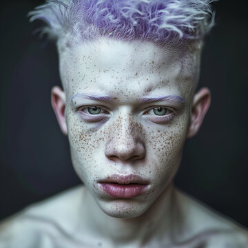 portrait of an albino man