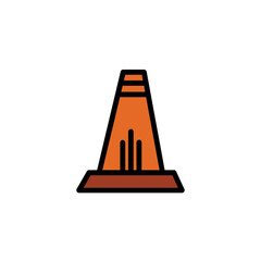 Traffic Cone Work Filled Outline Icon